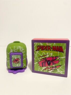 McDonald’s Spider-Man Marvel Backpack Purple Green Mini Clip Launcher Lot of 2